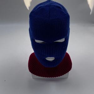 Máscara de esquí de material acrílico de punto al por mayor sombrero de máscara de Ciclismo de cara completa de 3 agujeros con bolsa de dólar blanco bordada - Product Image 5