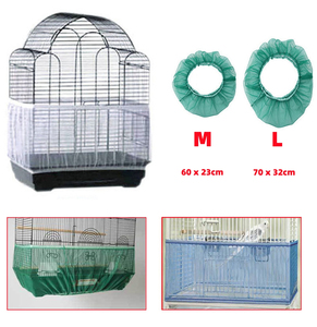 Cubierta de malla de nailon para jaula de pájaros con banda elástica, tamaño M/L, red ventilada para jaula de pájaros, lavable a máquina, cubierta para jaula de mascotas. - Product Image 2
