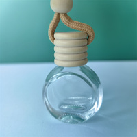 Diffuseur de parfum en verre fantaisie pour voiture, flacon vide pour huiles essentielles avec bouchon en bois