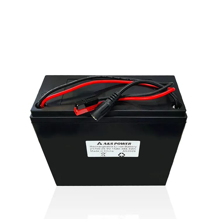 Rechargeable 24v 25.9V 15ah lithium ion battery pack with BMS built in and ABS case for golf cart