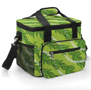 Sac isotherme de pique-nique portable, grande capacité, écologique, imperméable, personnalisé avec motif Puakenikeni Hawaïen - Product Image 3