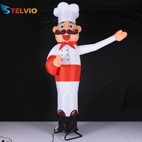 Accueilli Dessin Animé Air Dancer Renforcé Oxford Tissu Gonflable Agitant Main Chef air Dancer Pour Restaurant