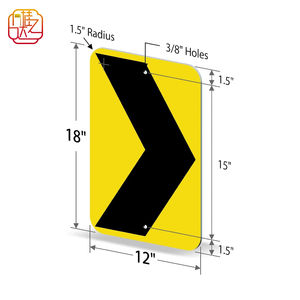 لافتة تحذير صفراء متوافقة مع معيار AS1744 - مناسبة للعلامات الطرقية الاتجاهية للطرق الأسترالية - Product Image 2