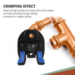 Têtes de <span class=keywords><strong>sertissage</strong></span> hydrauliques compactes multi-usages en cuivre pour tuyaux, conformes aux normes australiennes, en acier inoxydable, pour outils de pressage professionnels VAU 15 20 25mm - Product Image 5