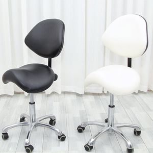 Luxury Design Oem Adjustable Salon Cutting Pu Leather Saddle <b>Stool</b> Rolling Swiveling Barber Chair - Product Image 1