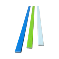 Barre plate en fibre de verre FRP extrudée sur mesure OEM 3x15mm, résistante aux UV, flexible, pour support de plantes agricoles en serre