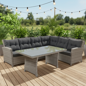 Leisure Modern 3-Piece Rattan Set Sectional Aluminum Frame Waterproof Cushions Customized Color Outdoor <b>Garden</b> - Product Image 3