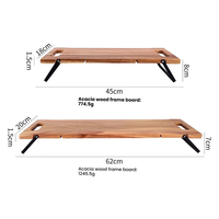 Planche à servir extra longue en bois d'acacia avec pieds pliants, plateau à fromage surélevé, planche à charcuterie pour buffet, traiteur, fête