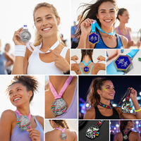 Médailles de finisseur de marathon personnalisées en usine, en alliage de zinc émaillé 3D, pour la course sportive, vente en gros en vrac avec ruban