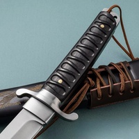 Couteau à lame fixe en acier D2, manche en bois d'ébène, couteau tactique de survie en plein air, vente en gros, 5 mm, 18 cm, couteau de camping fait main
