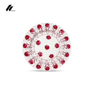 Vaisselle en porcelaine fine à motif de fleurs cramoisies élégantes, vaisselle décorative de style royal de luxe pour les banquets de mariage et les fêtes - Product Image 6