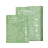 Produits d'e-commerce transfrontalier : Masque en feuille hydratant au thé vert cristallin 5 pièces pour femmes, pour peaux sèches