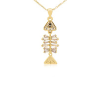 Nouveau collier pendentif sur le thème de l'océan avec étoile de mer, poisson trésor, crabe et zircon, au design luxueux et élégant