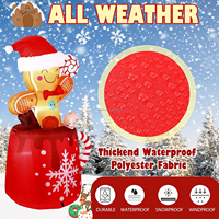Homme en pain d'épices gonflable de 6 pieds dans une tasse de chocolat chaud avec lumière LED, ornement de Noël pour la cour, la pelouse, la maison, la décoration extérieure des fêtes
