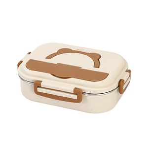 Boîte à déjeuner isotherme en acier inoxydable 316 avec séparateurs, grande capacité pour étudiants et employés de bureau, couvercle rectangulaire en plastique solide - Product Image 5