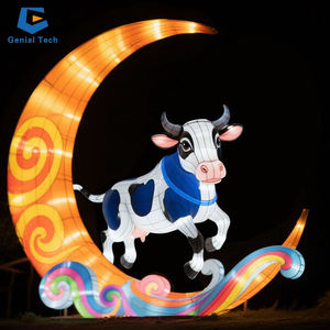 SGL061 украшение окна Рождественский Шелковый фонарь снеговик и фонарь для фестиваля Санта-Клауса - Product Image 6