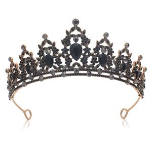 Vendita diretta della fabbrica all'ingrosso strass di diamanti neri corona nuziale in lega Tiara Tiara da sposa - Product Image 5