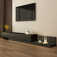 Meuble TV en bois massif de haute qualité Mobilier de salon avec lumière LED Meuble TV Unité de table basse
