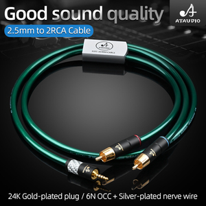 ATAUDIO-Cable de Audio de alta gama, 2,5mm, Hifi, <span class=keywords><strong>Hiend</strong></span>, equilibrado, de 1 a 2rca, amplificador de auriculares con enchufe de loto - Product Image 3