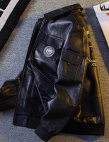 Blouson cargo décontracté américain HPCP pour homme, coupe ample, en polaire chaude pour l'hiver, en PU, avec fermeture éclair