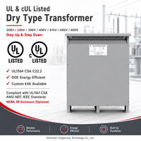 Transformateur de première qualité 100 kVA 200 kVA 400 kVA, transformateur élévateur 600Y/347V 480Y/277V 208Y/120V avec certification UL CUL