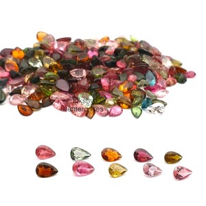 3x5mm Tourmaline Naturelle Coupe Poire Pierres Précieuses Facettes Calibrées Perles Pour La Fabrication de Bijoux Pierre Multi Tourmaline Vente en Gros - Product Image 5