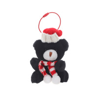 Porte-clés pendentif ours en peluche court style dessin animé, cadeau de Noël pour étudiant
