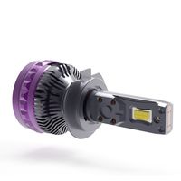 Bombilla LED para Faros Delanteros de Coche, Color Morado, Refrigeración Integrada, Luz Blanca de 6000K, 12V, Luz Alta y Baja, Reemplazo Plug&Play