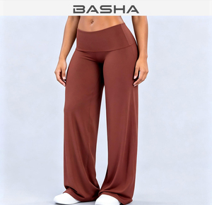 Custom Logo Women's Sexy <strong>Low</strong> <strong>Waist</strong> Fold-Over Waistband Fitness Workout <strong>Leggings</strong> Wide Leg Slimming Flare Yoga Pants Gym <strong>Leggings</strong> - Product Image 1