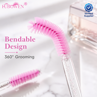 Brosses à cils jetables Fubowen en gros, applicateurs de mascara à manche en cristal, brosses à cils professionnelles, micro-brosses à cils