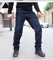 Jean en denim tactique léger pour homme, coupe décontractée, respirant, coupe-vent, style cargo, idéal pour l'été et les trajets quotidiens