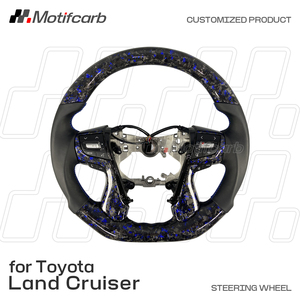 Volante de fibra de carbono forjado azul personalizado para Toyota Land Cruiser LC200 J150 Crown 2016-2021, mejora del interior. - Product Image 2