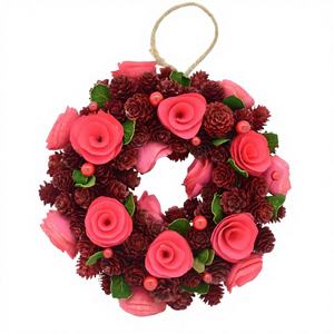 <span class=keywords><strong>Guirlande</strong></span> de pommes de pin en mousse rose, décoration festive pour la maison, guirlandes de Noël à des fins décoratives - Product Image 4