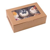 Boîtes à cupcakes rectangulaires personnalisées Yafeng avec fenêtre, en carton jetable, emballage alimentaire sûr pour boulangerie avec couvercle transparent