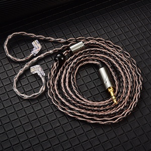 Universelles Ersatz-Ohrhörerkabel 0,75mm Versilberter Stecker 3,5mm Männlicher Anschluss Silberner Leitkern 1,2m Geflochtenes Kabel - Product Image 1