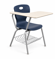 Chaise d'école pliable DJA moderne, durable, en plastique rigide, avec tablette d'écriture, design ergonomique, écologique, garantie 15 ans