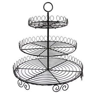 Noël et fêtes de mariage célébration support à gâteau en métal style unique gâteau aux fruits servant support à gâteau à 3 niveaux - Product Image 1