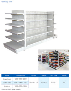 Espositore per Gondola al dettaglio su due lati resistente per <span class=keywords><strong>la</strong></span> <span class=keywords><strong>spesa</strong></span> di alimentari dei grandi magazzini del supermercato metallizzato - Product Image 5