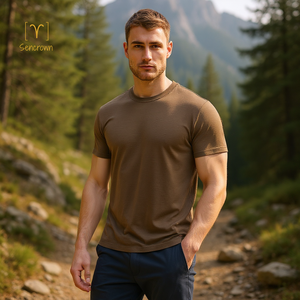 Camiseta de Punto Premium de Lana Merino 100%, 16.5um, Secado Rápido, Capa <span class=keywords><strong>Base</strong></span>, Anti-UV, Ecológica para Actividades Extremas al Aire Libre - Product Image 1