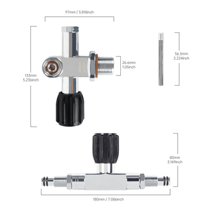 Collecteur de plongée sous-marine à double réservoir, valve à double cylindre 250 BAR, compatible Yoke et DIN, valve d'isolation pour double réservoir - Product Image 2