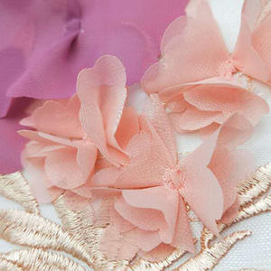 Larghezza 130 cm poliestere 3 d fiore tessuto a rete <span class=keywords><strong>ricamato</strong></span> 3 d piante <span class=keywords><strong>tulle</strong></span> tessuto di pizzo <span class=keywords><strong>per</strong></span> abito donna gonna camicia vestito - Product Image 5