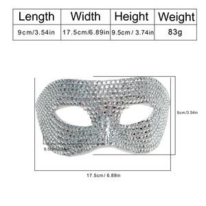 Máscara de Cabeza de Zorro Completamente Decorada con Diamantes, Máscara de Fiesta de Plástico, Linda, para Eventos y Disfraces - Product Image 2