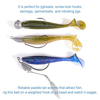 Leurre souple en caoutchouc pour pêche à la traîne, queue de pagaie, 8,5 cm, 5,4 g, type wiggle, fabriqué aux États-Unis