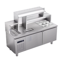 Équipement de Bar à Jus Mobile Réfrigéré pour Thé Boba en Acier Inoxydable, Design Moderne et Multifonctionnel, Conception Personnalisée, Durable et Facile à Utiliser