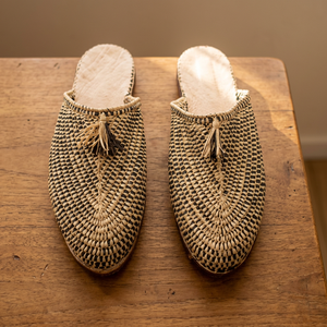 Handmade Straw Raffia <b>Outdoor</b> <b>Slippers</b> Closed Toe Breathable Summer Women Girls Slide Sandals - Product Image 2