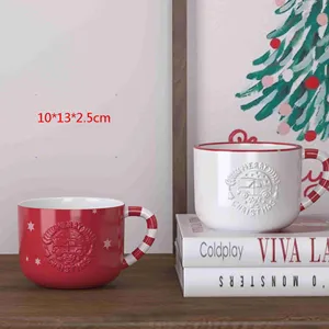 독점 디자인 섬세한 계절 메이플 리프 과일 모양 전자 레인지 난방 귀여운 부드러운 크리스마스 선물 컵 머그잔