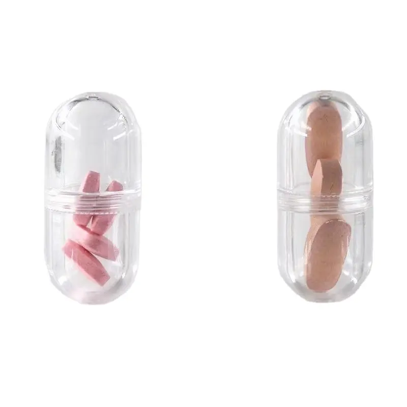 7Ml Nhựa Pill Rõ Ràng Capsule Shaped PS Chai Nhựa Cho Kẹo Và Sản Phẩm Chăm Sóc Sức Khỏe