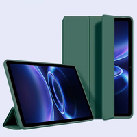 Étui en cuir pliable à trois volets Redmi Pad 2 SE 9,7 pouces 2026 avec support magnétique, fonction veille automatique, antichoc, anti-poussière, silicone + cuir PU