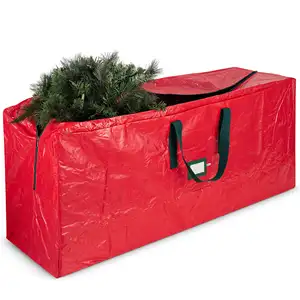 大型圣诞树储物袋配有耐用加固手柄双拉链防水材料保护