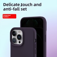 Étui de protection en silicone liquide de luxe original pour iPhone 16 Pro Max 15 Plus avec silicone souple et poignée pour téléphone par pour Apple